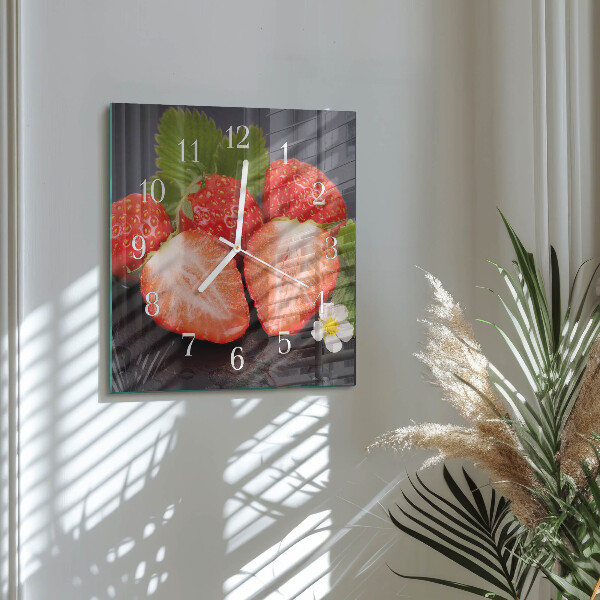 Orologio quadrato Fragole