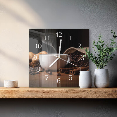 Orologio quadrato Caffè
