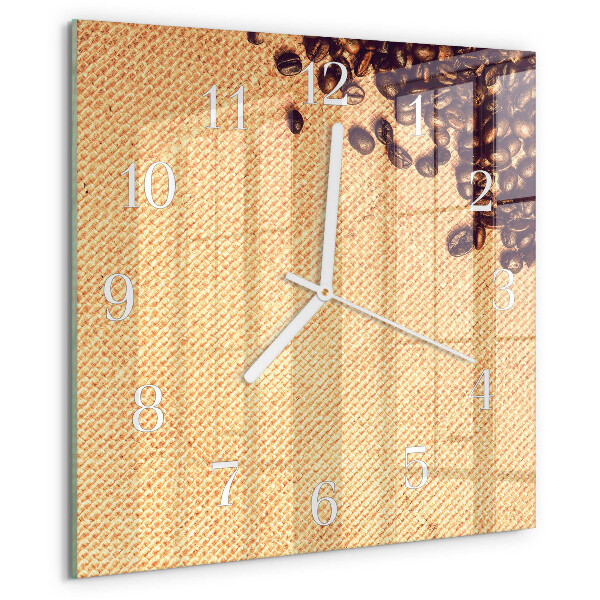 Orologio quadrato chicchi di caffè