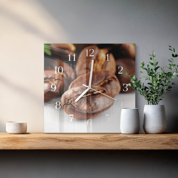 Orologio quadrato chicchi di caffè