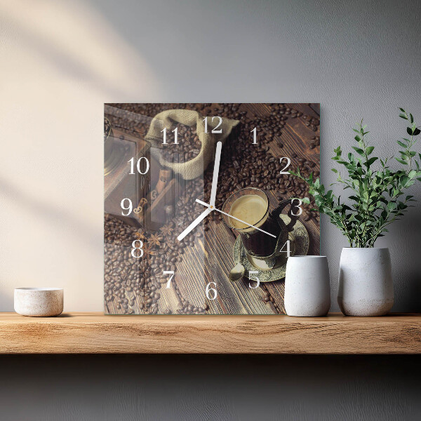 Orologio quadrato Caffè