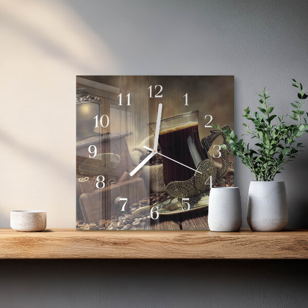 Orologio quadrato Caffè