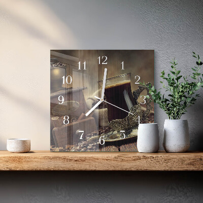 Orologio quadrato Caffè