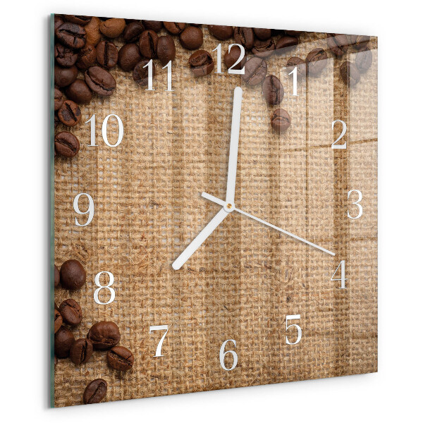 Orologio quadrato chicchi di caffè