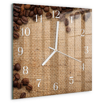 Orologio quadrato chicchi di caffè