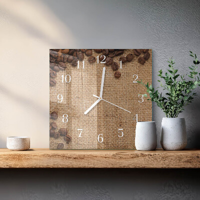 Orologio quadrato chicchi di caffè