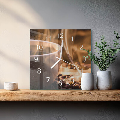 Orologio quadrato Caffè