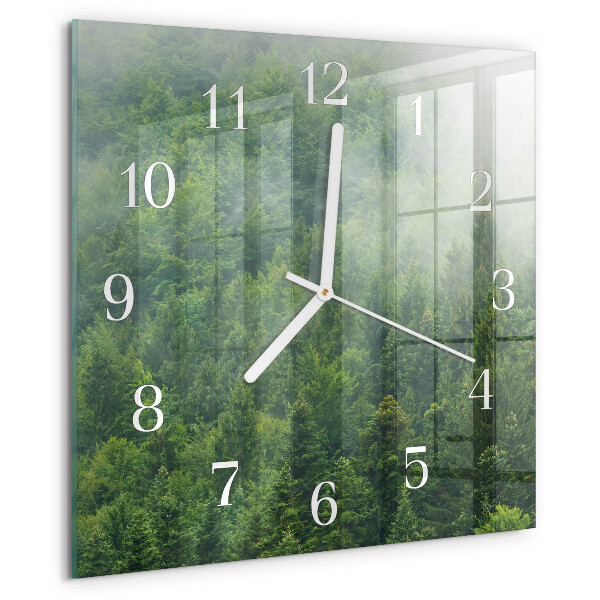 Orologio quadrato Foresta nebbiosa