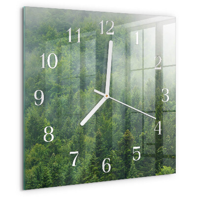 Orologio quadrato Foresta nebbiosa