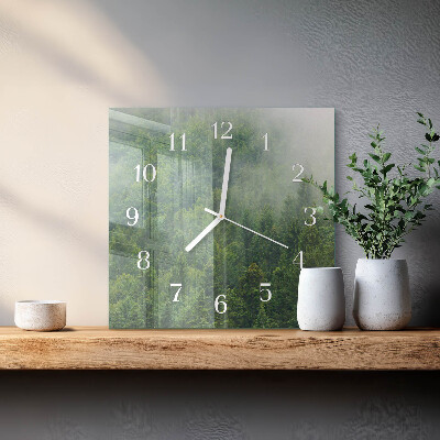 Orologio quadrato Foresta nebbiosa