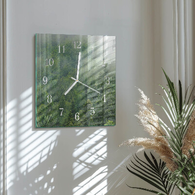 Orologio quadrato Foresta nebbiosa