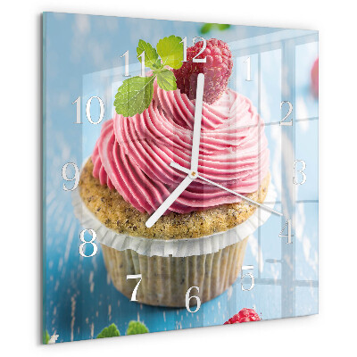 Orologio quadrato muffin ai lamponi