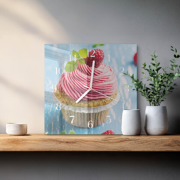 Orologio quadrato muffin ai lamponi