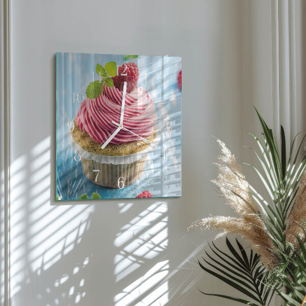 Orologio quadrato muffin ai lamponi