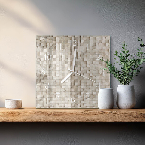 Orologio quadrato mosaico in stucco
