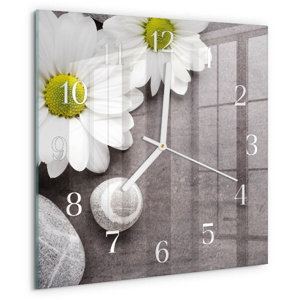 Orologio quadrato Fiori e pietre