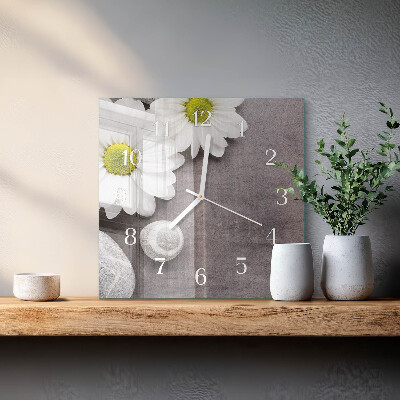 Orologio quadrato Fiori e pietre