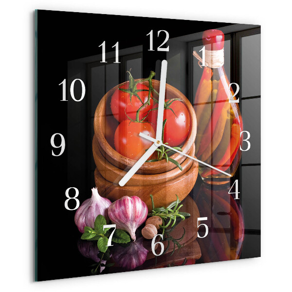 Orologio quadrato Pomodori e aglio