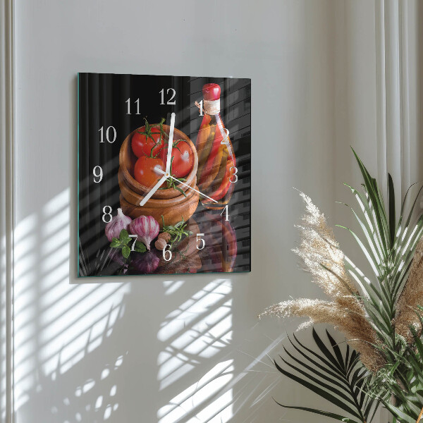 Orologio quadrato Pomodori e aglio