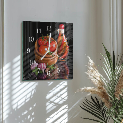 Orologio quadrato Pomodori e aglio