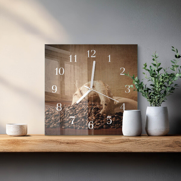 Orologio quadrato Caffè