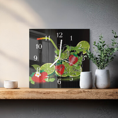 Orologio quadrato Fragola e lime