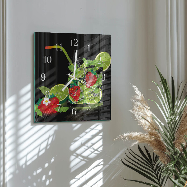 Orologio quadrato Fragola e lime