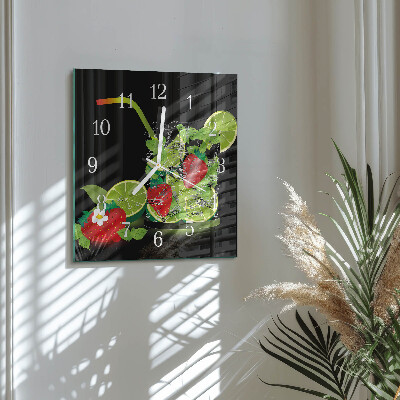 Orologio quadrato Fragola e lime