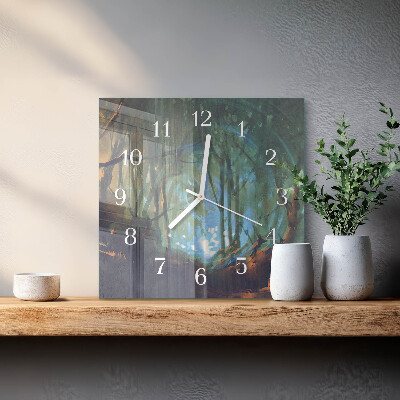 Orologio quadrato Foresta mistica