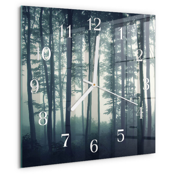 Orologio quadrato Foresta nebbiosa