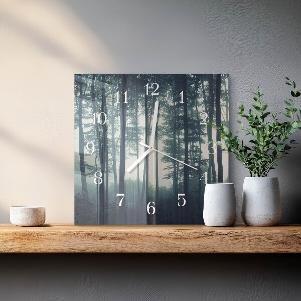 Orologio quadrato Foresta nebbiosa