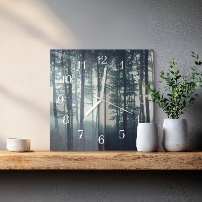 Orologio quadrato Foresta nebbiosa