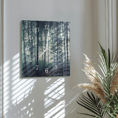 Orologio quadrato Foresta nebbiosa