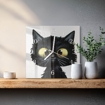 Orologio quadrato Gatto nero