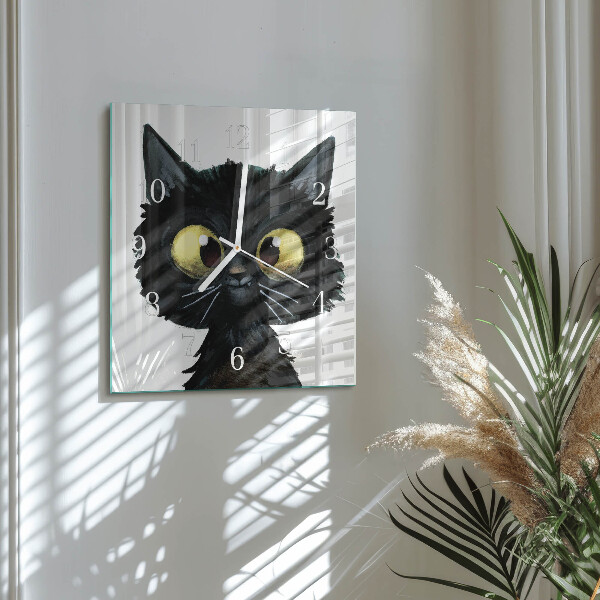Orologio quadrato Gatto nero
