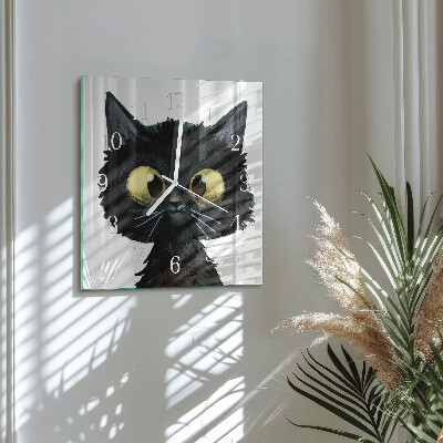 Orologio quadrato Gatto nero