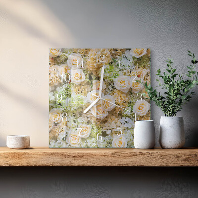 Orologio quadrato Fiori eleganti