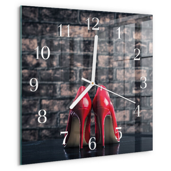 Orologio quadrato Scarpe col tacco rosse
