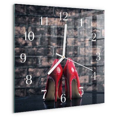 Orologio quadrato Scarpe col tacco rosse