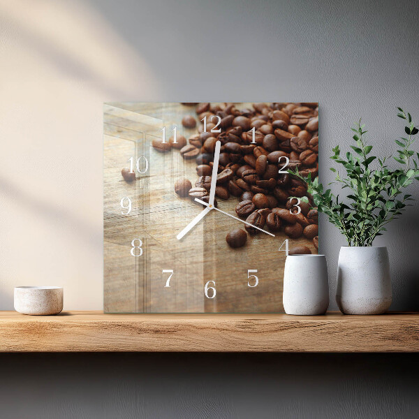 Orologio quadrato chicchi di caffè