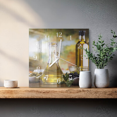 Orologio quadrato olio d'oliva