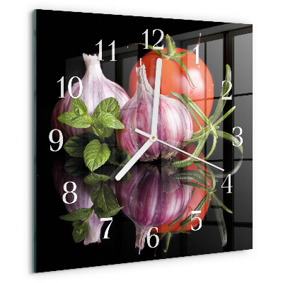 Orologio quadrato Pomodoro e aglio