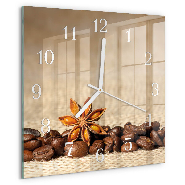 Orologio quadrato chicchi di caffè