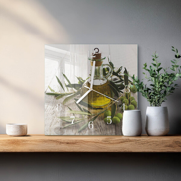 Orologio quadrato olio d'oliva