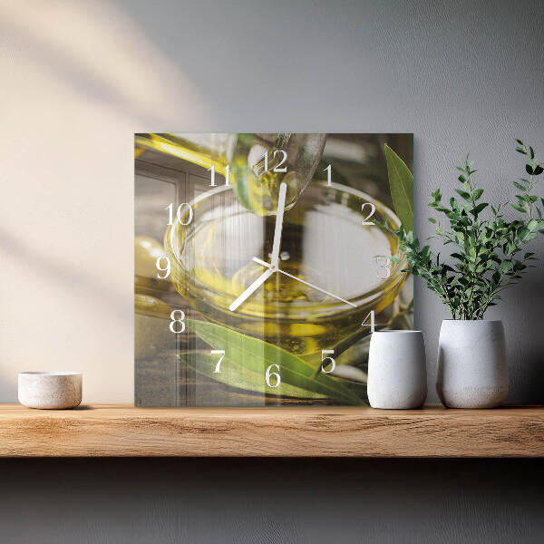 Orologio quadrato olio d'oliva