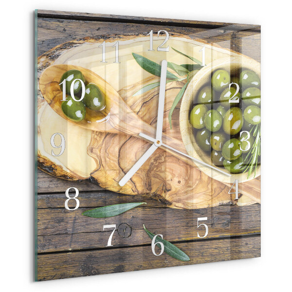 Orologio quadrato Legno d'ulivo
