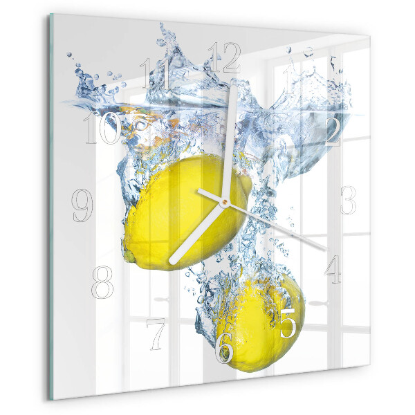 Orologio quadrato Limoni in acqua