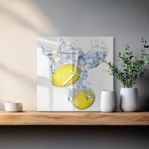 Orologio quadrato Limoni in acqua