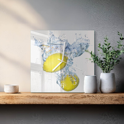 Orologio quadrato Limoni in acqua