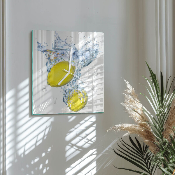 Orologio quadrato Limoni in acqua